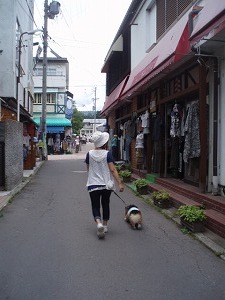 旧軽井沢通りの親子