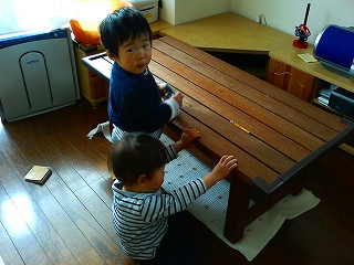 この隙間に本を入れるとおもしろいんだよ～。