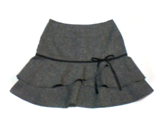 ｴﾘ私物：リボン付きツイードフリルスカート