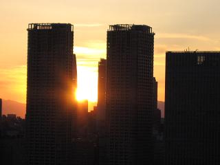 東京の夕日