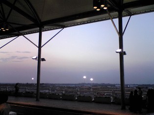ハイデラバード新空港から望む夕焼け