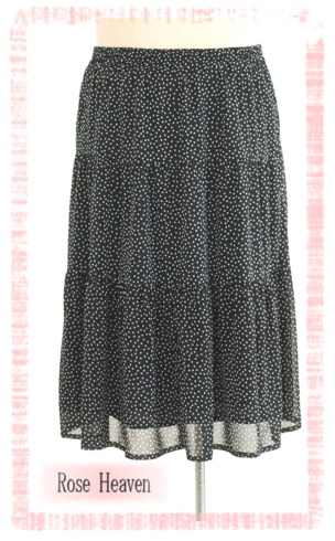 ドット柄ロングスカート