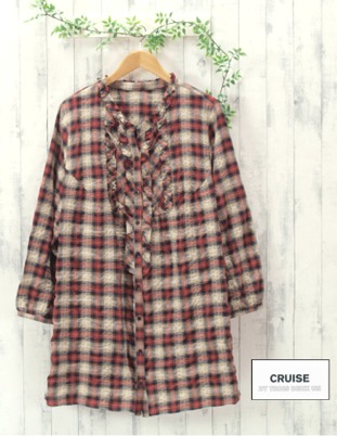 チェックシャツワンピ