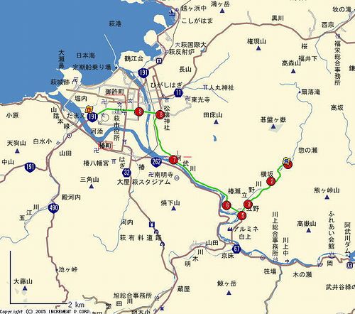 捜索現場路線地図