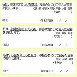 臓器提供意思表示シール