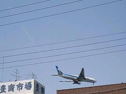 豊南市場と飛行機