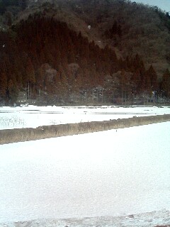 今庄駅付近の雪景色