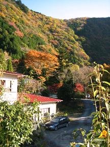 朝日に光る山