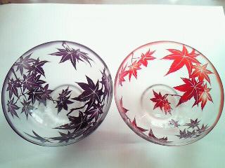 ガラス　もみじ