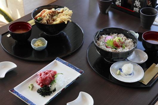 平成22年1月　天丼とシラス丼、大間のマグロ