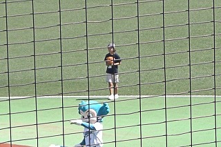 センターの守備位置に