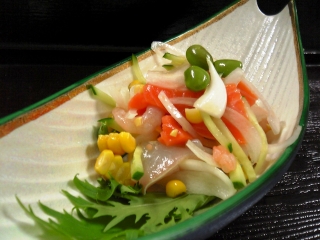 湯沢キュイジーヌ料理-海鮮サラダ‐