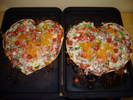 ハート型ピザ♪