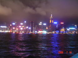 九龍側から見た香港島夜景
