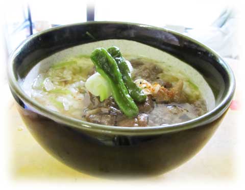 湯葉と牛すじの雑炊