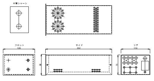 自作アンプ加工図