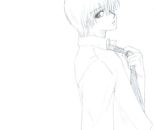 長髪キャラを描くのは苦手ですが、短髪キャラは短髪キャラで、前髪とか襟足とか、空知絵より髪の毛を長めに描いちゃうことが多いです。自分で自分が良く分からない！（￣□￣；）！！