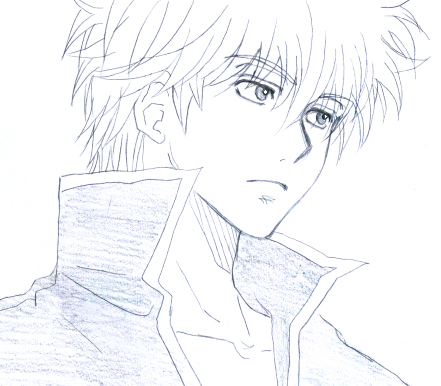 表情もそうですが、え？あれ？銀さんの黒インナーって、こんなに襟立ってたっけ？みたいな（笑）