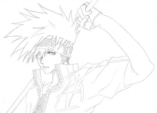 銀さんを描くつもりが、そういや久しぶりにディグレキャラでも描くかってことで、途中でラビに描き変えました。ええっと、タレ目繋がり？（笑)