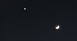 金星と三日月とのランデブー