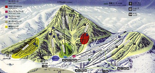 トマムスキー場のゲレンデ地図