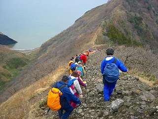 日本海を見ながら下る