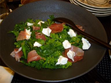 菜の花と生ハム