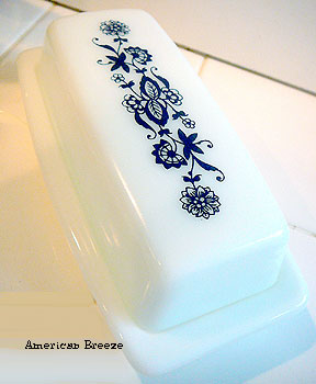 butter dish blue onion