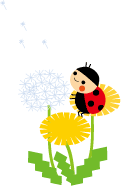テントウ虫とタンポポ (3).gif