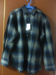 長袖チェックネルシャツ