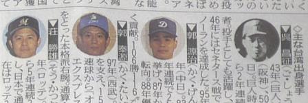 [台湾人選手紹介その１]