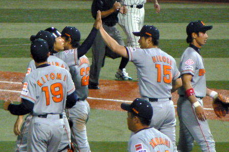 [広瀬投手と山岡捕手