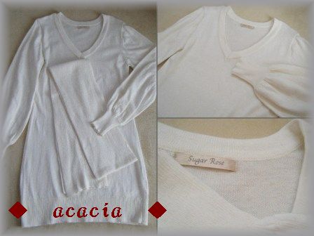 SugarRoseストール付ニットワンピ白