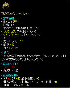 花の乙女のサークレット