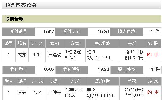 101006　大井１０Ｒダブル？