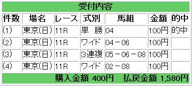 101010　東京１１R毎日王冠