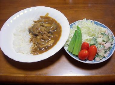 なすとしめじのカレー