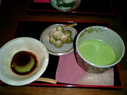 濃茶と抹茶プリン