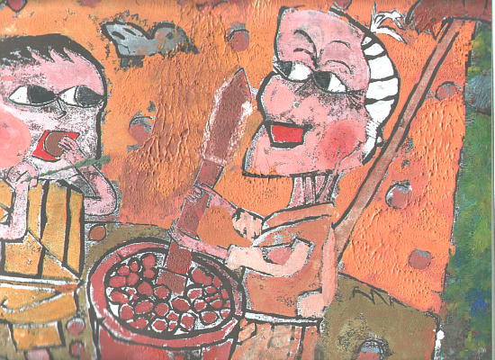 もちもちの木・木版画2007.3