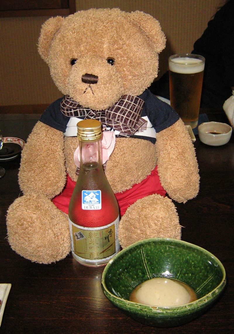 1日目の夕食-お酒とゴマ豆腐