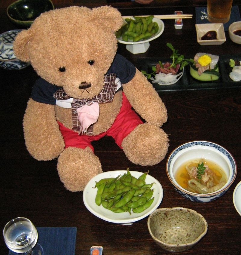 1日目の夕食-だだ茶豆となすそうめん