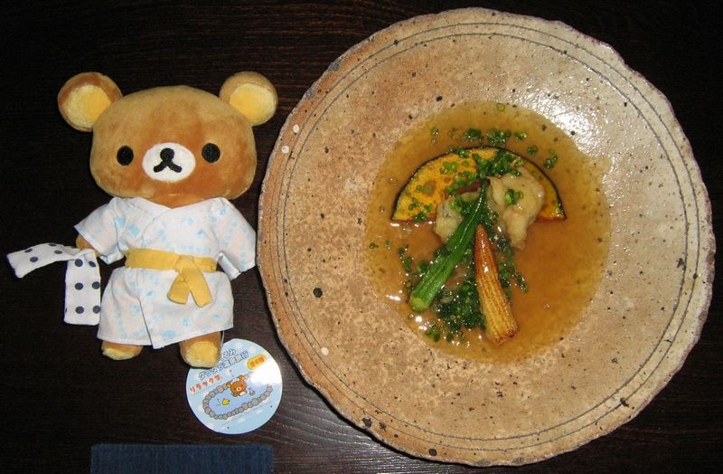 1日目の夕食-鯵の辛子あんかけ