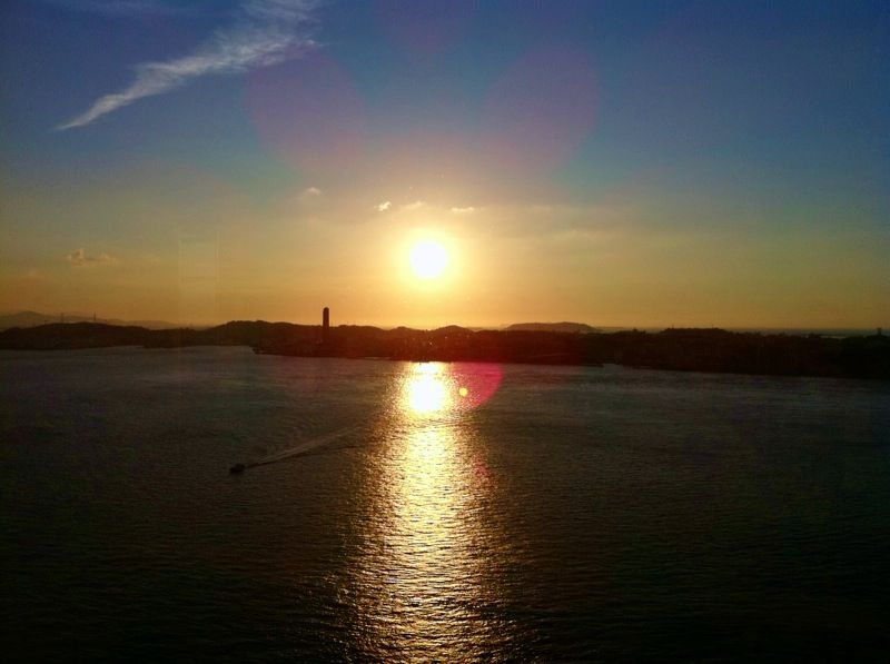 夕日（門司港から）