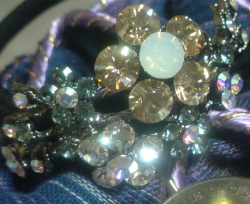 スワロ輝くフラワーモチーフ【Dolce ドルチェ】のヘアゴム　