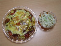 ゴボウサラダとカレー