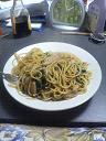 ほうれん草としめじのパスタ