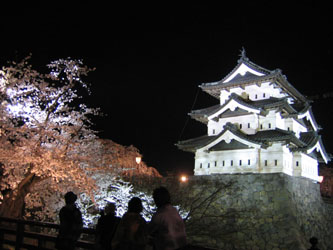 弘前城と夜桜