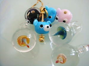 動物玉とキノコペンダントトップ