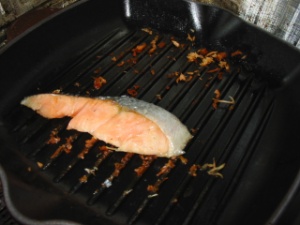 スキレット・グリル☆焼き魚：しゃけ
