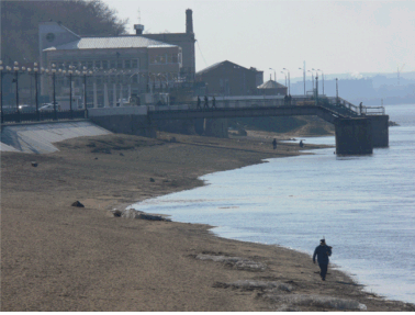 アムール川の釣り人